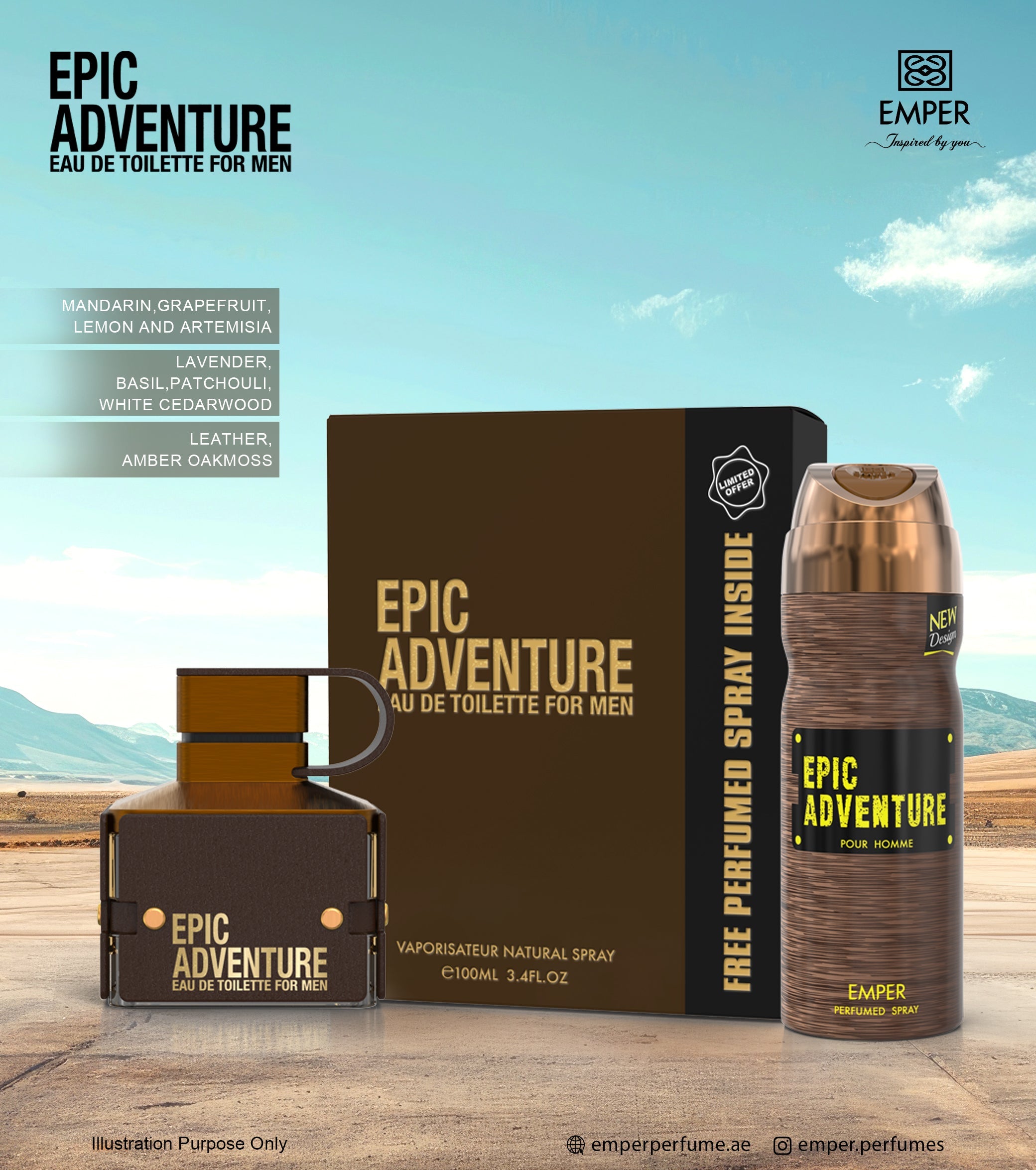 2 in 1 Gift Set by Epic Adventure - Emper Perfumes